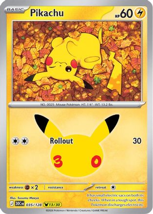 Pikachu - 035/128 [ME 30th Celebration] - Holofoil