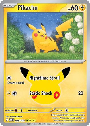 Pikachu - 045/128 [ME 30th Celebration] - Holofoil