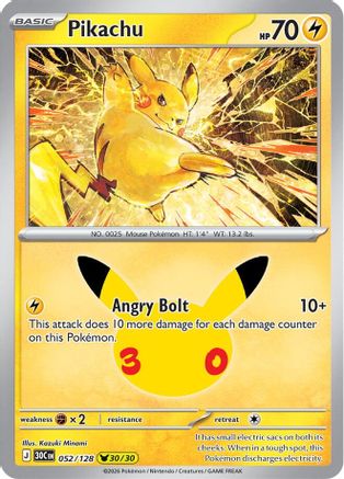 Pikachu - 052/128 [ME 30th Celebration] - Holofoil