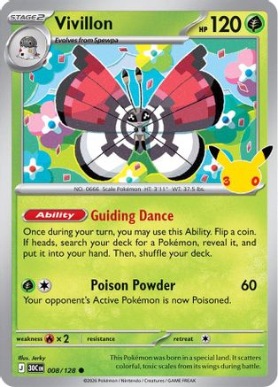 Vivillon - 8/128 [ME 30th Celebration] - Holofoil