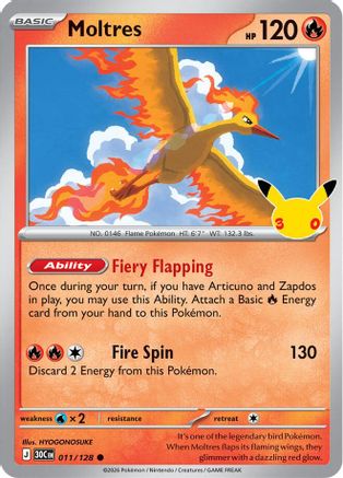 Moltres - 011/128 [ME 30th Celebration] - Holofoil