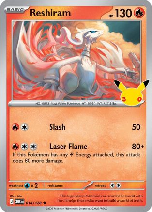 Reshiram - 14/128 [ME 30th Celebration] - Holofoil