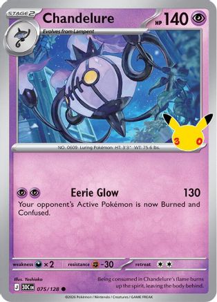Chandelure - 075/128 [ME 30th Celebration] - Holofoil