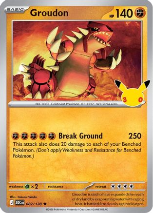 Groudon - 82/128 [ME 30th Celebration] - Holofoil