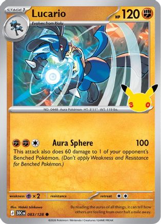 Lucario - 83/128 [ME 30th Celebration] - Holofoil