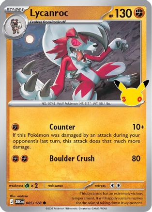 Lycanroc - 085/128 [ME 30th Celebration] - Holofoil