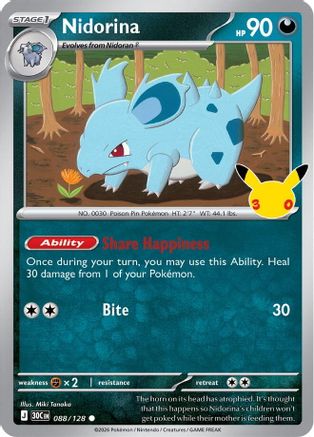 Nidorina - 88/128 [ME 30th Celebration] - Holofoil