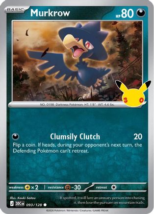 Murkrow - 93/128 [ME 30th Celebration] - Holofoil