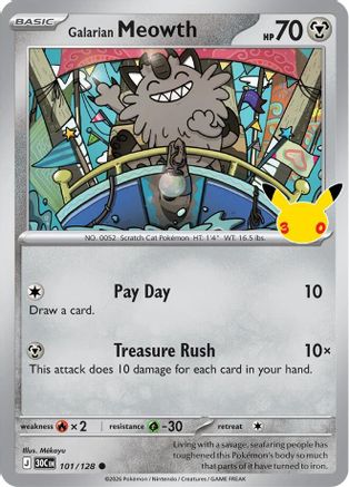Galarian Meowth - 101/128 [ME 30th Celebration] - Holofoil