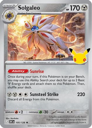 Solgaleo - 105/128 [ME 30th Celebration] - Holofoil