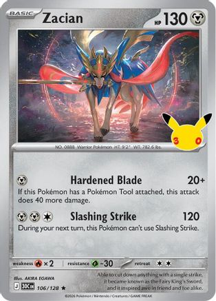Zacian - 106/128 [ME 30th Celebration] - Holofoil