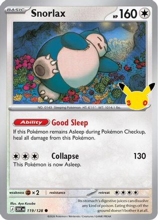 Snorlax - 119/128 [ME 30th Celebration] - Holofoil