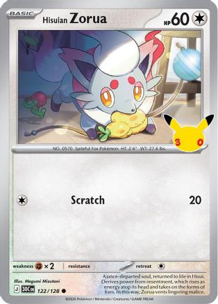 Hisuian Zorua - 122/128 [ME 30th Celebration] - Holofoil