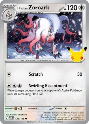Hisuian Zoroark - 123/128 [ME 30th Celebration] - Holofoil