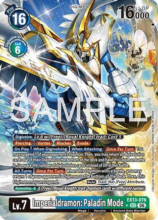 Imperialdramon: Paladin Mode (Alternate Art) (EX13-076) - Chivalrous XIII Foil