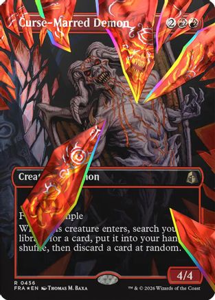 Curse-Marred Demon (Borderless) (Facet Foil) (FRA-456) [Reality Fracture] Foil