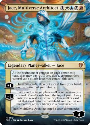 Jace, Multiverse Architect (Borderless) (001) [Commander: Reality Fracture] Foil