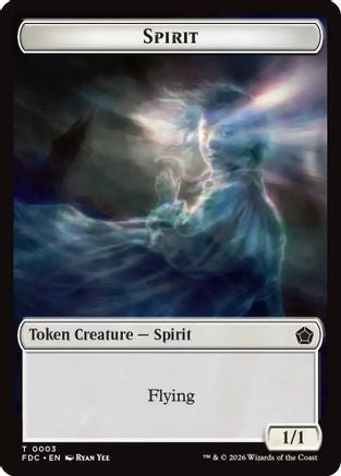 Spirit // Clue Double-Sided Token (FDC-3 // 13) [Commander: Foundations]