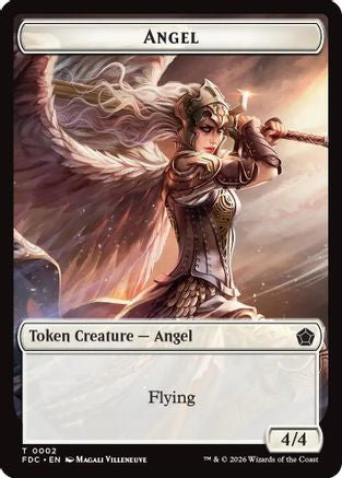 Angel (0002) // Clue Double-Sided Token (FDC-2 // 13) [Commander: Foundations]