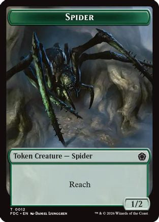 Spider // Phyrexian Beast Double-Sided Token (FDC-12 // 11) [Commander: Foundations]