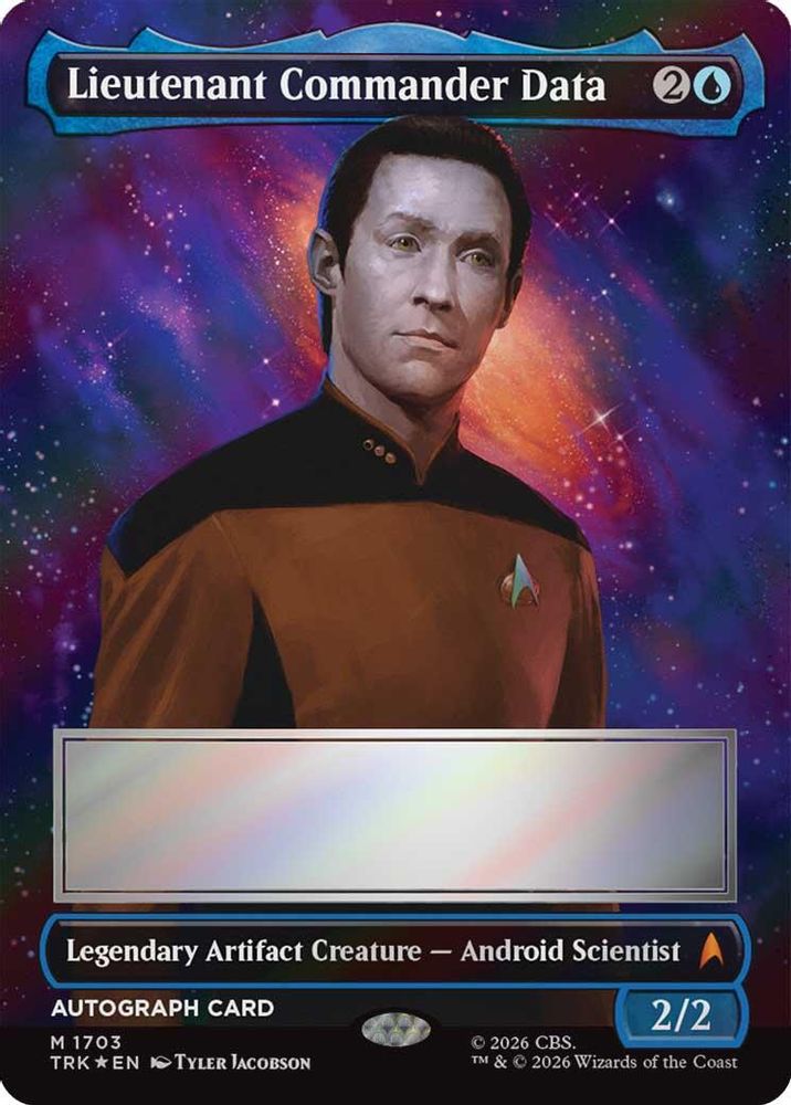 Lieutenant Commander Data (Borderless) (Signed) (TRK-1703) [Star Trek] Foil