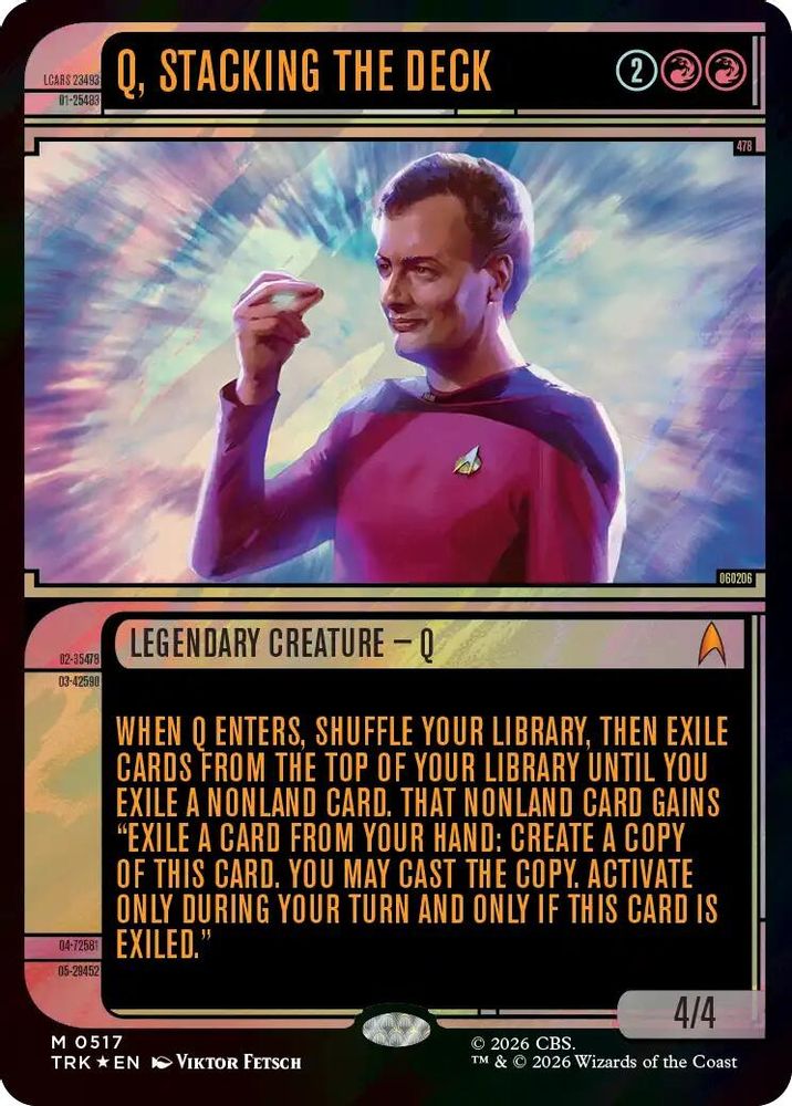 Q, Stacking the Deck (Showcase) (Surge Foil) (TRK-517) [Star Trek] Foil