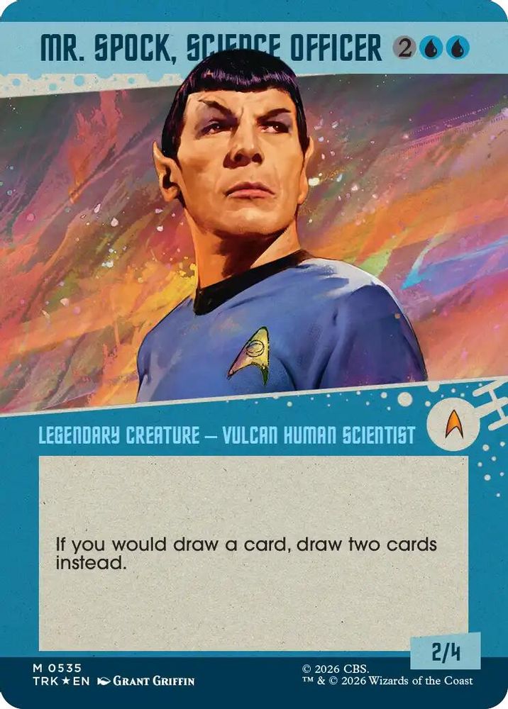 Mr. Spock, Science Officer (Borderless) (Surge Foil) (TRK-535) [Star Trek] Foil