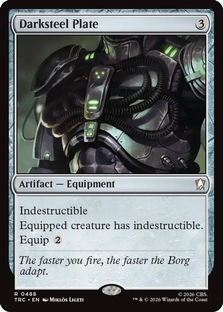 Darksteel Plate (Surge Foil) (TRC-488) [Commander: Star Trek] Foil