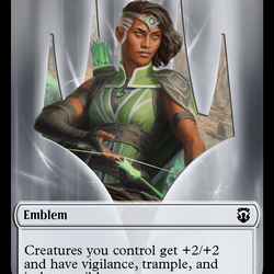 Forest Dryad (Ripple Foil) // Emblem - Vivien Reid Double-Sided Token [Modern Horizons 3 Commander Tokens]