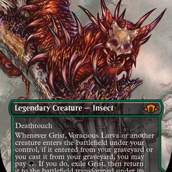 Grist, Voracious Larva // Grist, the Plague Swarm (Borderless) (Textured Foil) [Modern Horizons 3]
