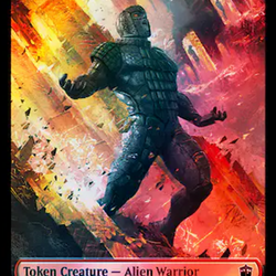 Dalek // Alien Warrior Double-Sided Token (Surge Foil) [Doctor Who Tokens]
