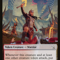 Warrior // Wrenn and Realmbreaker Emblem Double-Sided Token [March of the Machine Tokens]