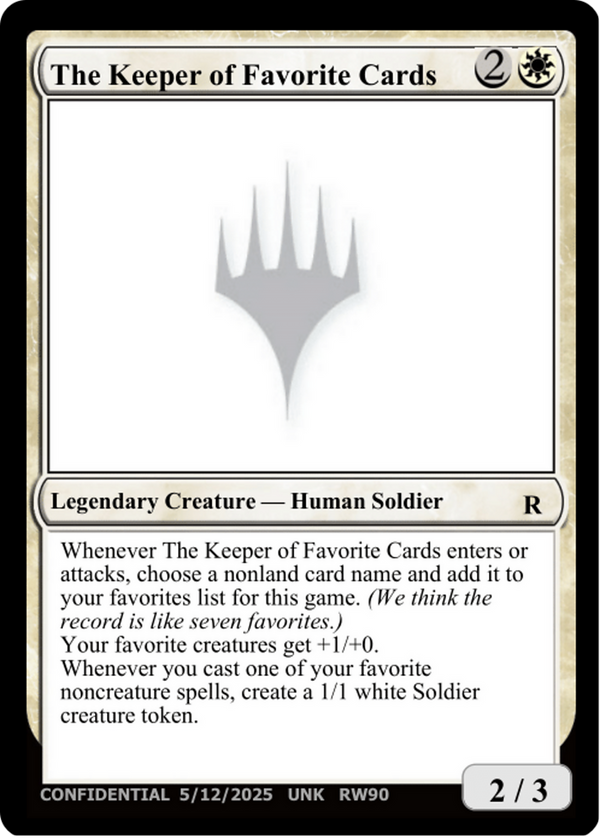 The Keeper of Favorite Cards (5/12/2025) [Unknown Event]
