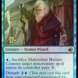 Malevolent Hermit // Benevolent Geist [Innistrad: Midnight Hunt Prerelease Promos]