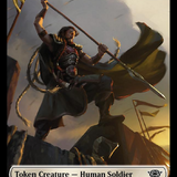 Human Soldier (0015) // Food (0023) Double-Sided Token (Surge Foil) [The Lord of the Rings: Tales of Middle-Earth Tokens]