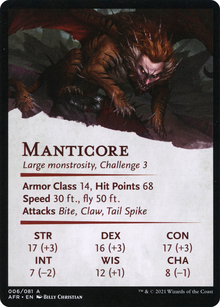 Manticore // Manticore (AAFR-006) (Borderless) [Adventures in the Forgotten Realms Art Series] Foil