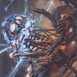 Lightning Skelemental // Lightning Skelemental (AMH1-041) (Borderless) [Modern Horizons Art Series]