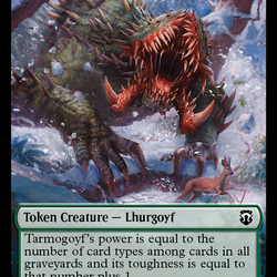 Tarmogoyf (Ripple Foil) // Saproling Double-Sided Token [Modern Horizons 3 Commander Tokens]