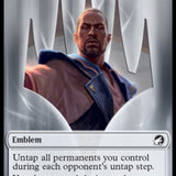 Clue // Teferi, Who Slows the Sunset Emblem Double-Sided Token [Innistrad: Midnight Hunt Tokens]