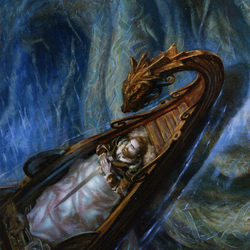 Funeral Longboat // Funeral Longboat (ASKHM-068) (Borderless) [Art Series: Kaldheim] Foil
