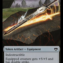 Treasure // Stoneforged Blade Double-Sided Token [Commander Masters Tokens]