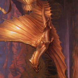Adult Gold Dragon // Adult Gold Dragon (AAFR-058) (Borderless) [Adventures in the Forgotten Realms Art Series]
