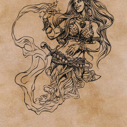 Djinni Windseer // Djinni Windseer (AAFR-074) (Borderless) [Adventures in the Forgotten Realms Art Series] Foil