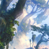 Forest // Forest (AZNR-019) (Borderless) [Zendikar Rising Art Series] Foil