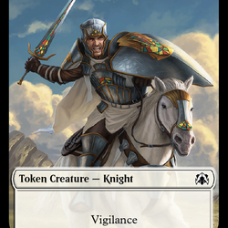 Knight (7) // Spirit (14) Double-Sided Token [March of the Machine Commander Tokens]