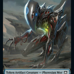 Construct (008) // Phyrexian Myr Double-Sided Token [The Brothers' War Commander Tokens]