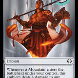Rebel // Koth, Fire of Resistance Emblem Double-Sided Token [Phyrexia: All Will Be One Tokens]