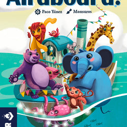 game cover of 'All Aboard!' featuring colorful animal characters on a boat with a blue sky and clouds in the background.