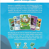Back cover of 'Bugsnax: The Card Game' with game description and branding.