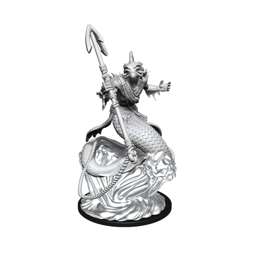 Unpainted fantasy figurine on a white background